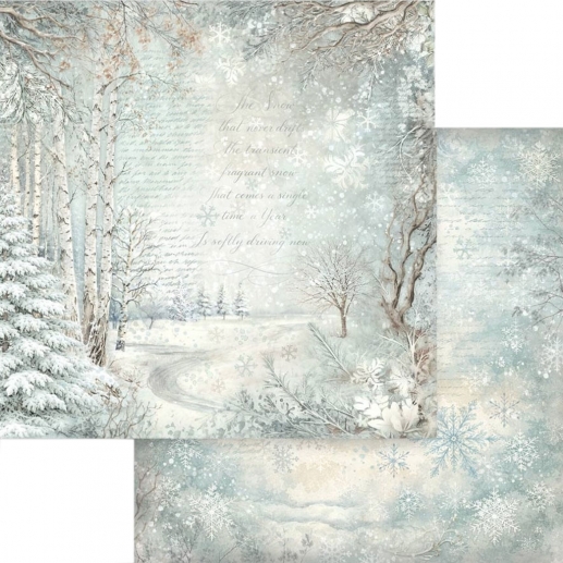 Papper Stamperia - White Christmas - Snowy Woods