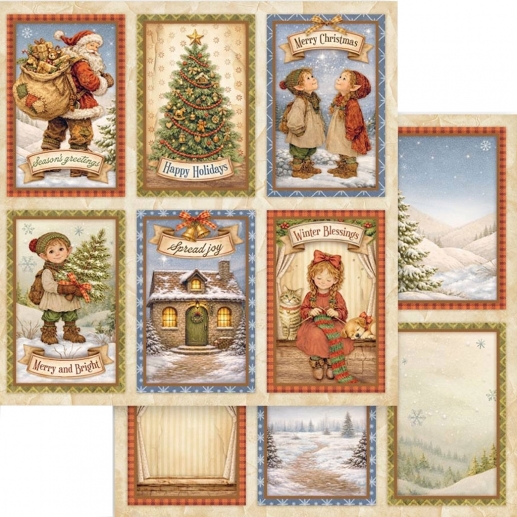 Scrapbooking Papper Stamperia - Silent Night Julpapper Julkort