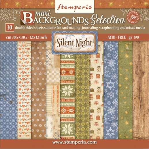 Paper Pad Stamperia 12x12 Tum - Maxi Background Silent Night