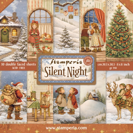 Scrapbooking julpapper Paper Pad Stamperia Silent Night
