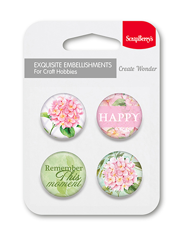 Set of embellishments- 4 st ? 3 Happy Dekorationer DIY