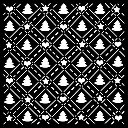 Schablon 18x18 cm - Candy Christmas - Tree Pattern