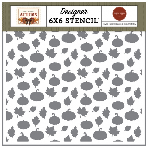Schablon 6x6 Carta Bella - Harvest Leaves And Pumpkins