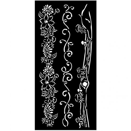 Schablon Stamperia - Hidden Grove 3 Borders - 12x25 cm