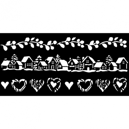 Schablon 12x25 cm - The Owl's House - Stripes