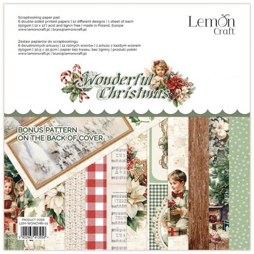 Paper Pad 12x12 - Lemon Craft - Wonderful Christmas