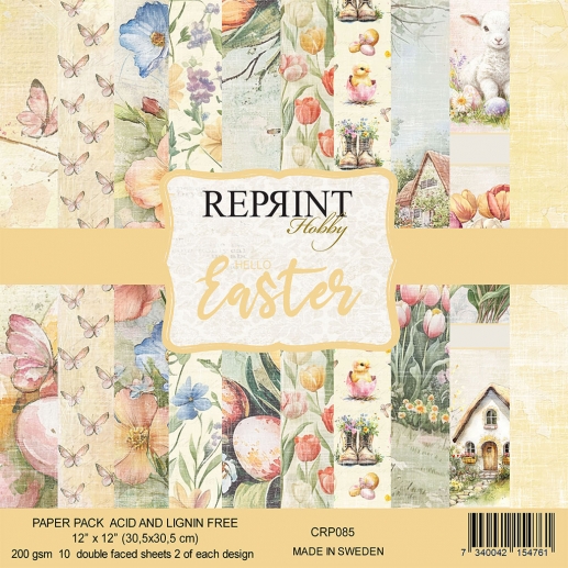 Scrapbooking Paper Pad - Easter Reprint - Påskpapper, Påskpyssel