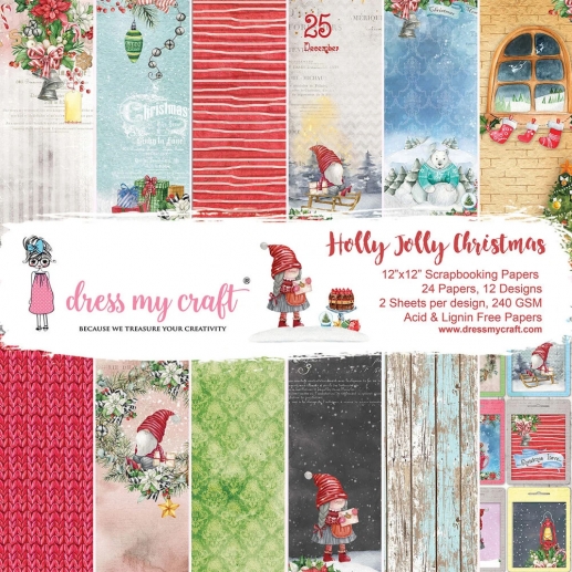 Paper Pad 6x6 Dress My Craft - Holly Jolly Christmas