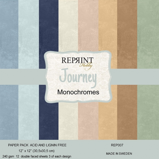 Paper Pad 12x12 - Journey Monochromes - Reprint