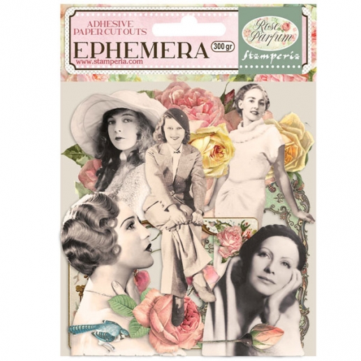 Die Cuts Self Adhesive Ephemera Stamperia - Rose Parfum