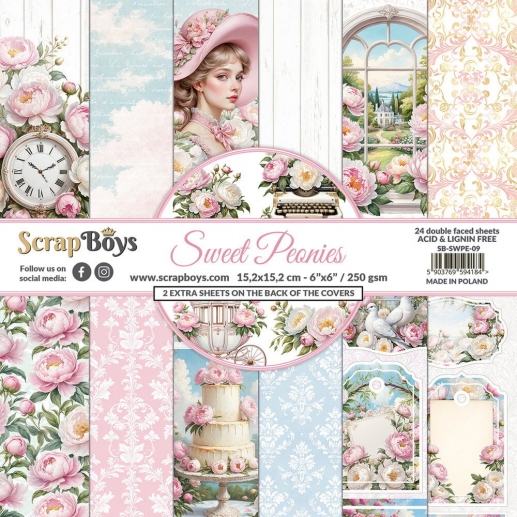 Scrapbooking Paper Pad - ScrapBoys - Sweet Peonies