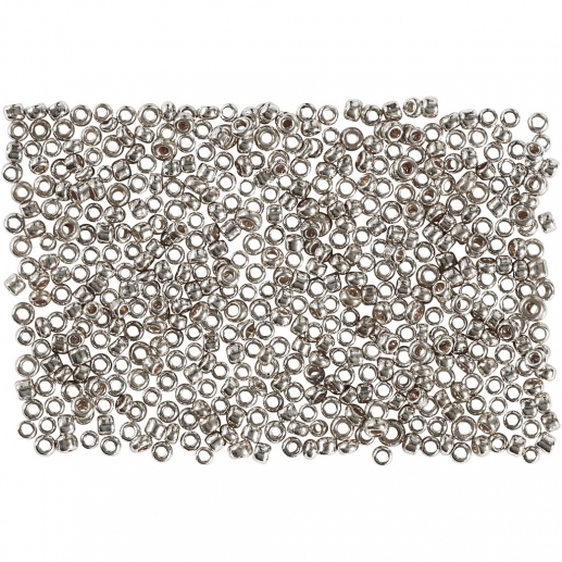 Seed Beads - 1,7 mm - Silver Metallic - 25 gram