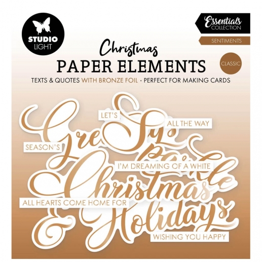 Paper Elements - Text & Quotes - Bronze Christmas Sentiments - Studio Light