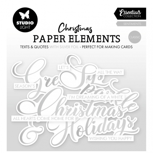 Paper Elements - Text & Quotes - Silver Christmas Sentiments - Studio Light