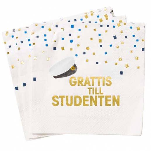 Servetter 33x33 cm - Grattis Till Studenten