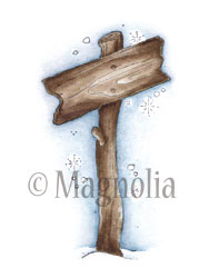 Stämpel Magnolia Winter Wonderland Show The Way Sign Stämplar Embossing