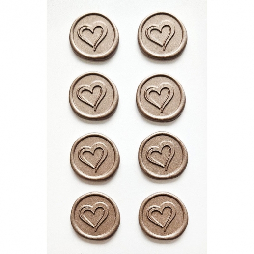 Stickers Sigill - Rosé Guld Hjärtan - 8 st - 25 mm