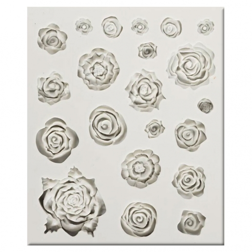 Silikonform Rosor - 21 motiv - Mått: 1-4 cm