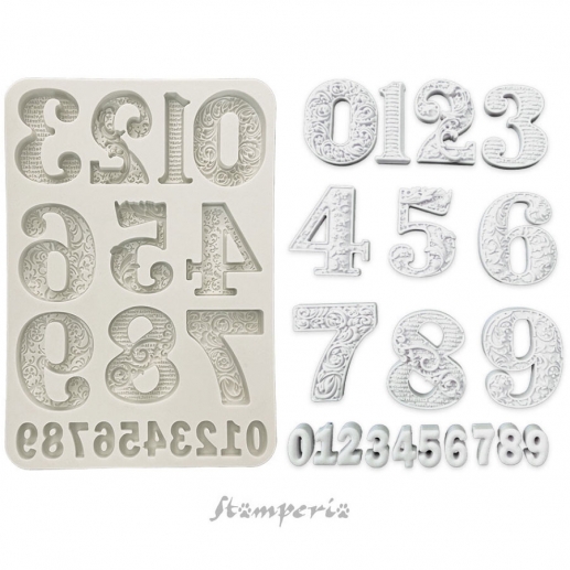 Silikonform A5 - Stamperia Gear up for Christmas - Numbers