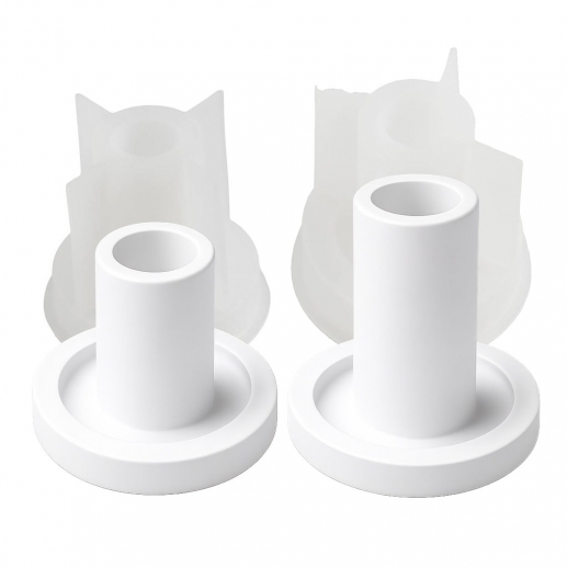 Silikonform - 2 st Ljusstakar - H: 6,5 och 7,5 cm