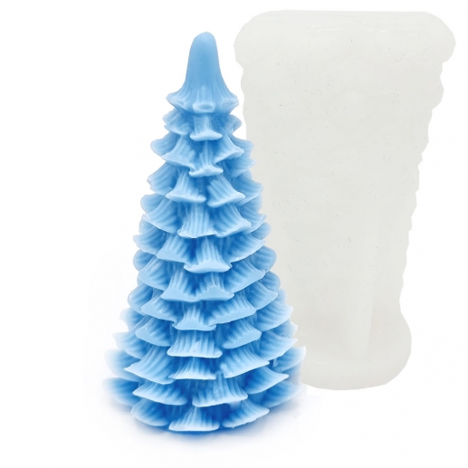 Silikonform Ljusformar - Julgran - H: 10 cm