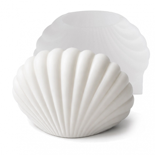 Silikonform mussla, 1 st, matt transparent, packshot.