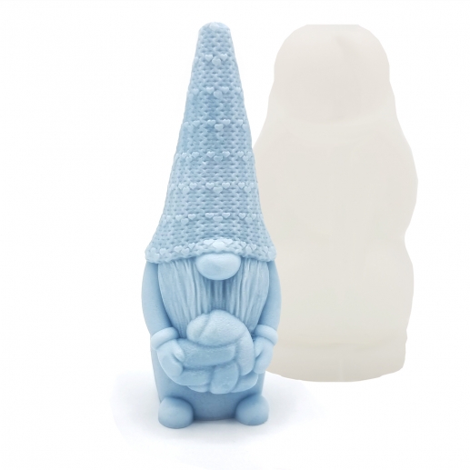 Silikonform Ljusformar - Tomte Hjärta - H: 9,2 cm