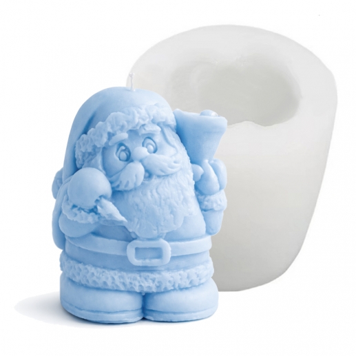 Silikonform Ljusformar - Liten Tomte Med Julklocka - H: 6 cm