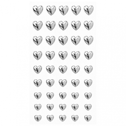 Pearls Silver Hearts - 45 st - Självhäftande Silverhjärtan
