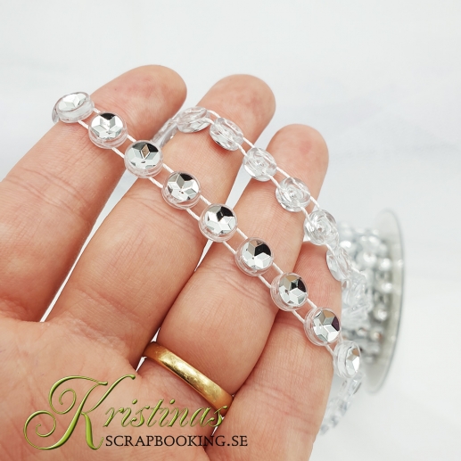 Kristallband Silver Rhinestones 7 mm Pärlband