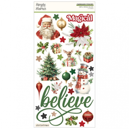 Chipboard Stickers - Simple Vintage Believe - 6x12 Tum