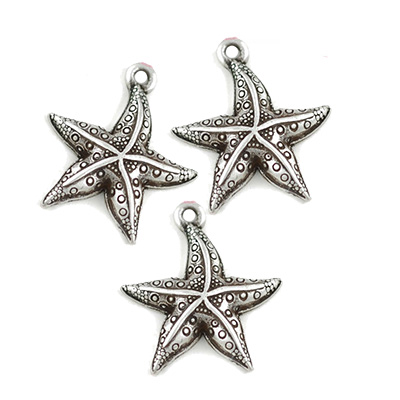 Charms 10 st Sjöstjärna 26mm Metall till scrapbooking, pyssel och hobby