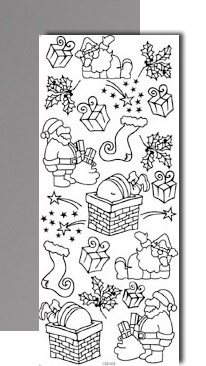 Stickers Peel Off’s Jultomtar I Skorsten Silver Julklistermärken
