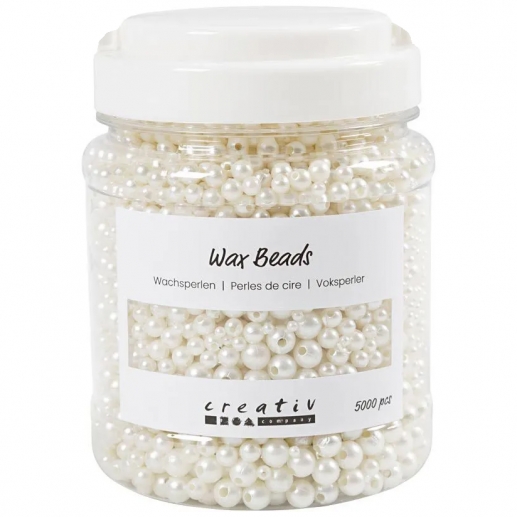 Vaxpärlor - Pärlemo White - 430 gram - ca 5000 st
