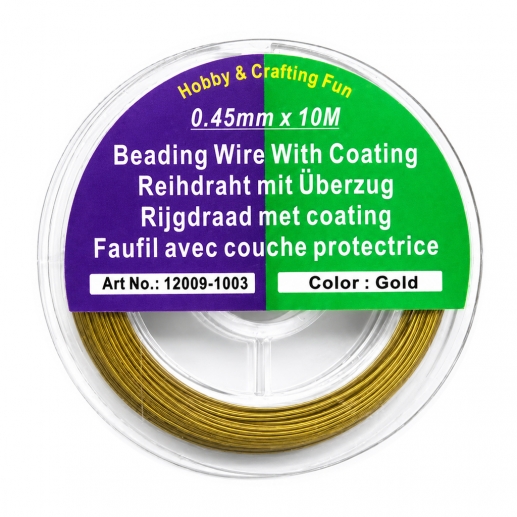 Smyckeswire Metall - Guld - 0,45 mm - 10 m