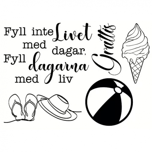 Stämpelset Reprint - The Beach, strand, sommar
