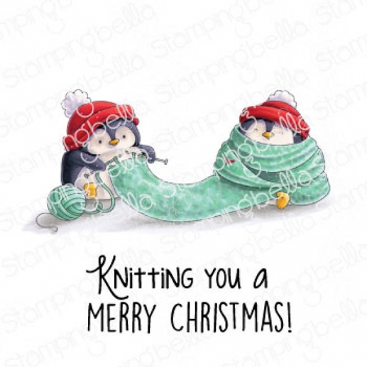 Stämpel EZ-monterad Stamping Bella - Knitting Penguin