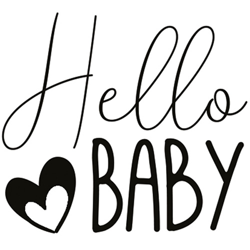 Stämpel på träkloss Aladine - Hello Baby