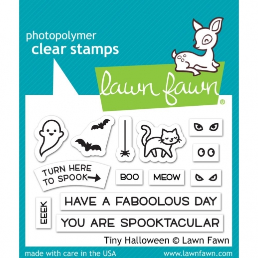 Stämpelset Lawn Fawn Tiny Halloween 3x2 Tum Clearstamps Silkonstämpel