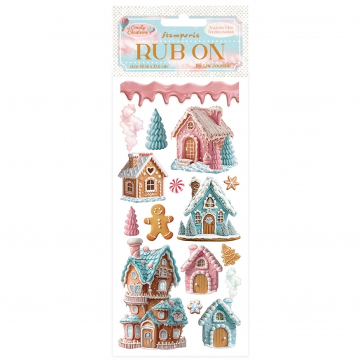 Rub Ons - Candy Christmas Marzipan Houses - Stamperia