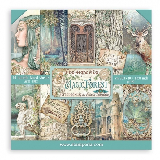 Paper Pad Stamperia - Magic Forest - 8x8 Tum