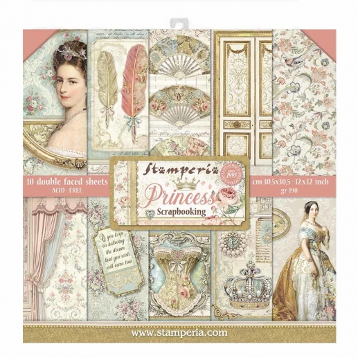 Paper Pad Stamperia Princess 12x12 Tum till scrapbooking, pyssel och hobby