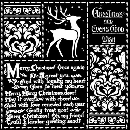 Christmas Mixed Media Thick Stencil 18x18cm Christmas Letters (KSTDQ87)