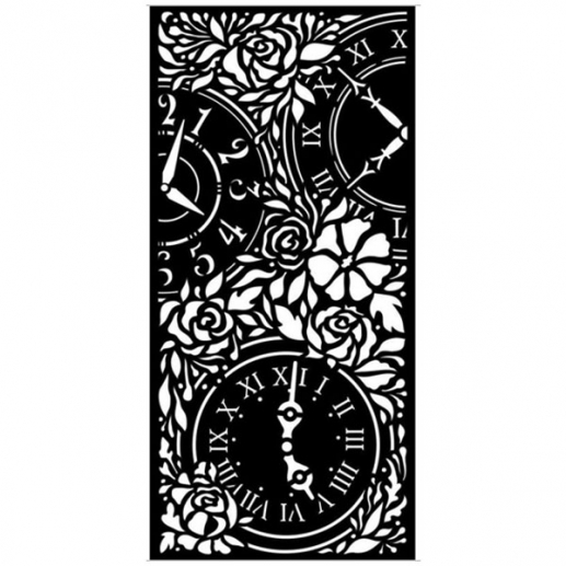 Stamperia Thick Stencil 12x25cm Garden of Promises Clocks