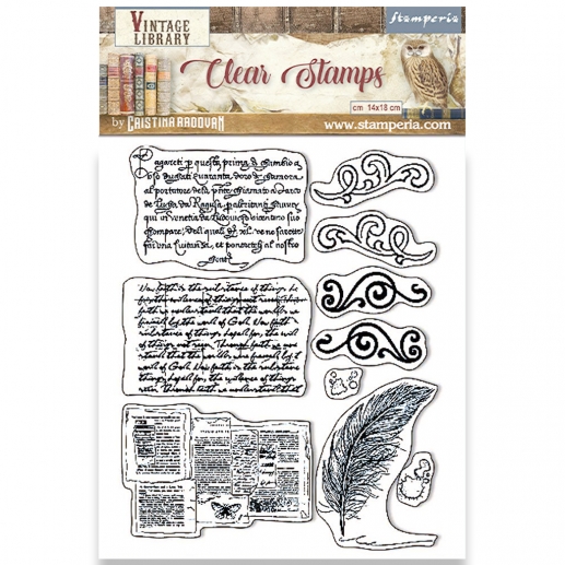 Clear Stamps Stamperia - Vintage Library Calligraphy