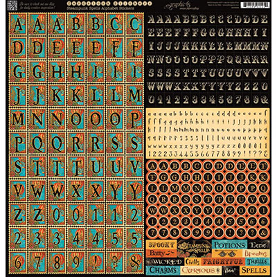 Stickers 12”x12” Graphic45 Steampunk Spells Alphabet Graphic 45