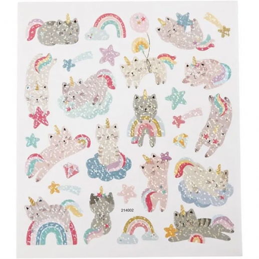 Stickers Unicorn katter 15x16,5 cm Klistermärken
