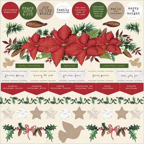 Stickers 12”x12” Kaisercraft Home For Christmas Scrapbooking Papper