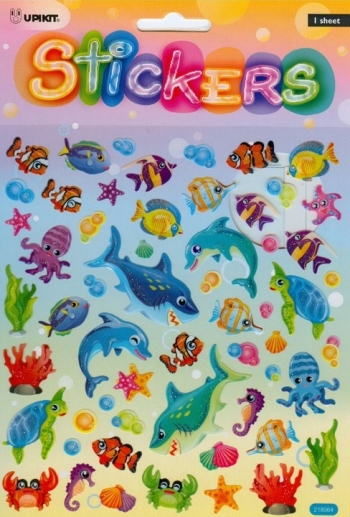 Glitter Klistermärken Havsdjur Stickers Barn