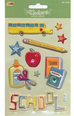 3D Bubbel Stickers Skola till scrapbooking, pyssel och hobby